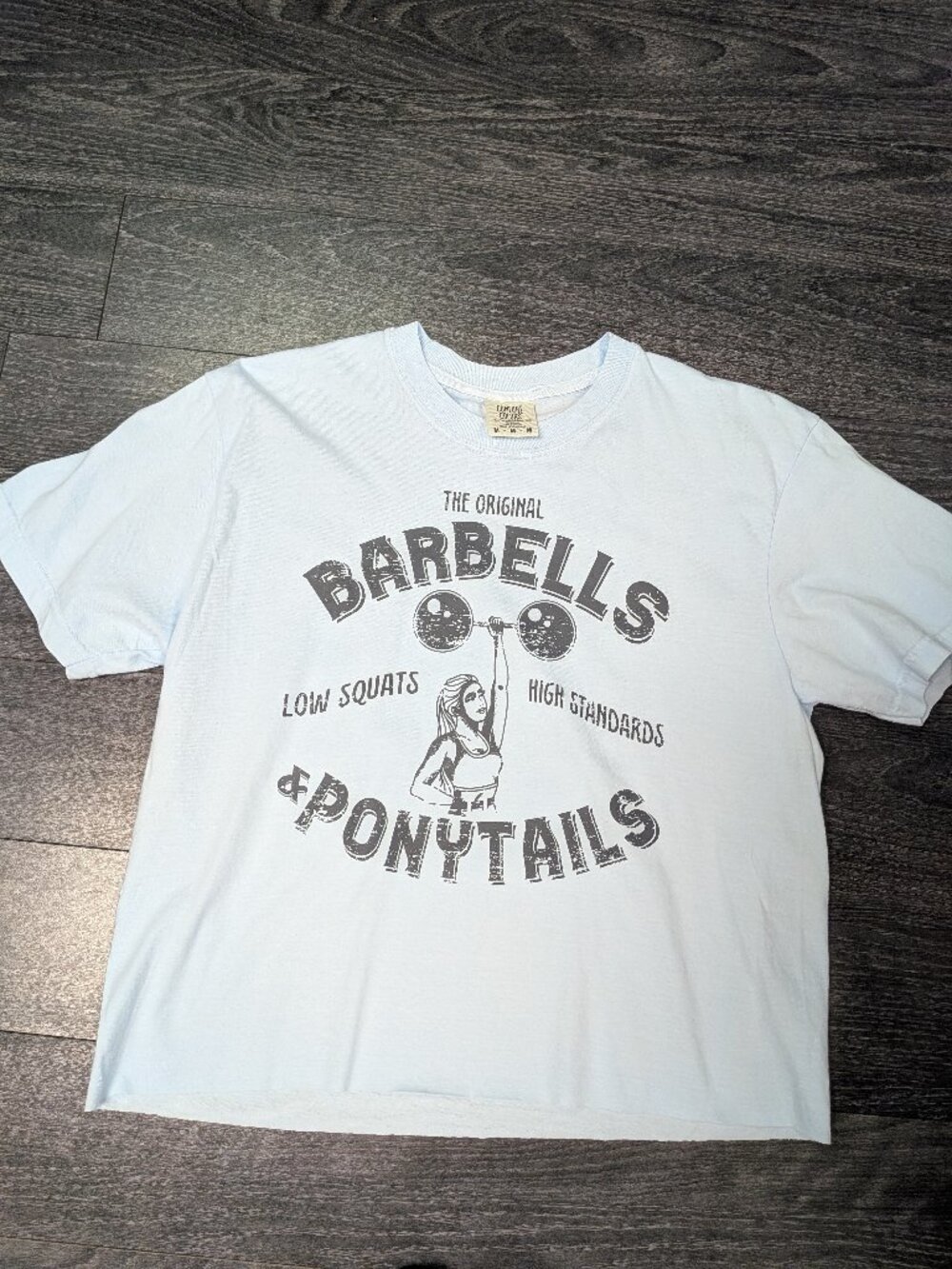 Barbells And Ponytails "Strong Woman" S/S Crop T-Shirt SZ M NEW